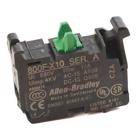 800F-X10 | Allen-Bradley | Bloco de Contato 1NA Terminais Parafuso Série 800F