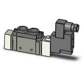 SY7120-5D-02 | SMC | Válvula Solenoide 5/2 Vias Monoestável 24VDC Terminal DIN Rosca 1/4"