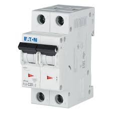 PL6-C20/2 | Eaton | Mini Disjuntor PL6 20A 2 Polos Curva C 6kA