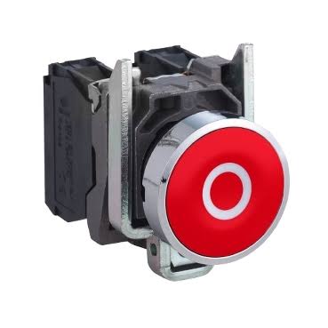 XB4BA4322 | Schneider Electric | Botão de Impulso Metálico Faceado Vermelho 1NF XB4BA4322