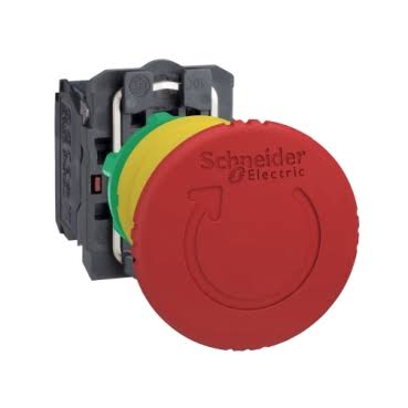 XB5AS844 | Schneider Electric | Botão de Emergência Plástico Cogumelo 40mm 1NF Girar Destravar