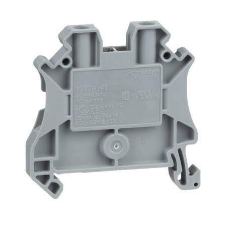 NSYTRV42 | Schneider Electric | Borne de Passagem 4mm² Cinza com Mola NSYTRV42