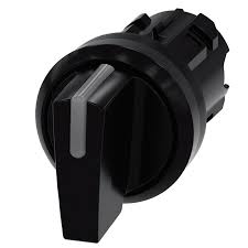 3SU1002-2BL10-0AA0 | Siemens | Chave Seletora 3 Posições Fixas I-0-II Manopla Curta Preta - Operador