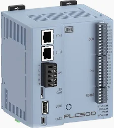 PLC500-CPU-E | WEG | CPU PLC500-CPU-E CLP Modular 2x Ethernet RS485 USB CAN