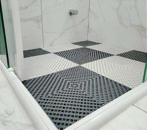 01 unidade Tapete Modular Antiderrapante Flexível  30x30 Box Banheiro Vestiário - NOVOFLEX