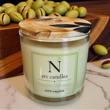 Vela Aromática Pistache Cremoso - 100% Vegetal