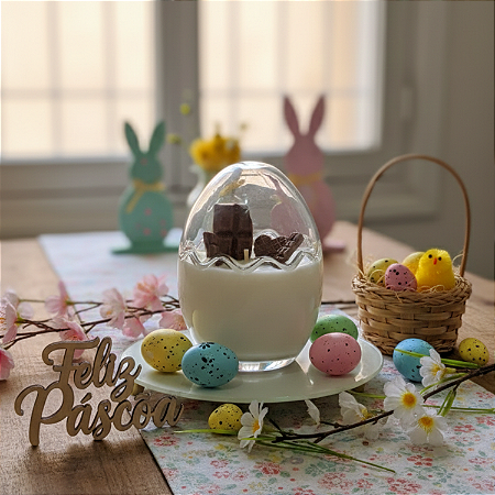 Vela Aromática de Páscoa em Ovo de Vidro