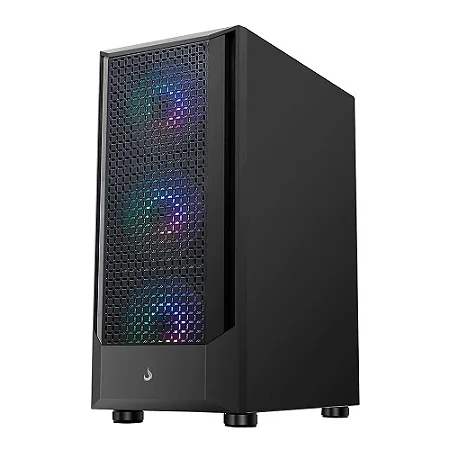 Gabinete Gamer Rise Mode Wave - Mid Tower, USB 2.0+3.0, Lateral Vidro, C/ 3x Fan ARGB