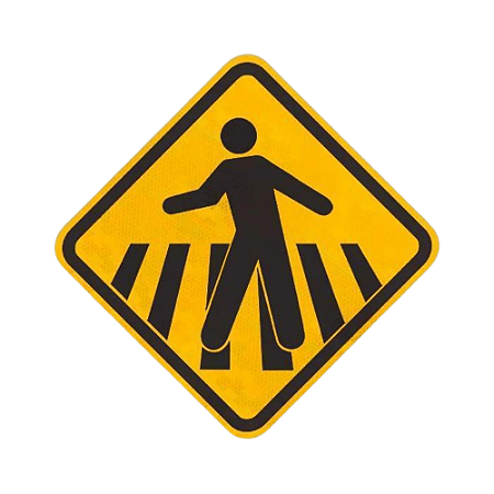 Placa A-32B Passagem Pedestres