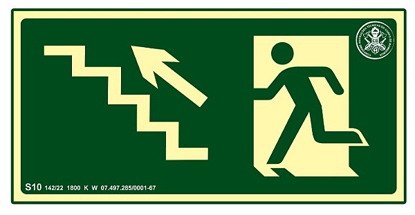 Placa S10 - "Sobe Escada à Esquerda"