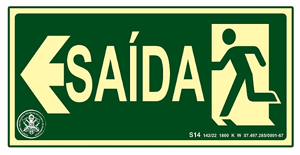 Placa S14 - "Saída à Esquerda"