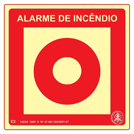 Placa E2 "Alarme de Incêndio"