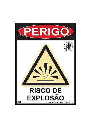 Placa A3 "Risco de Explosão"