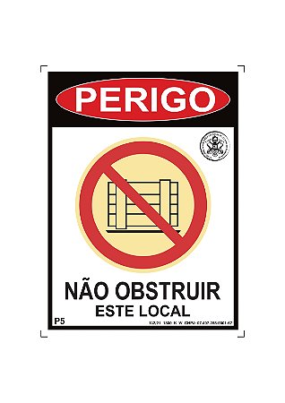 Placa P5 "Proibido Obstruir"
