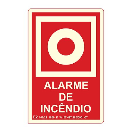 Placa "Alarme de Incêndio"