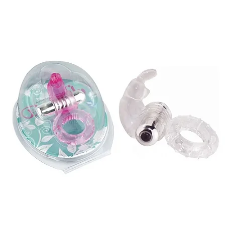 Anel Peniano 7 Vibrações com Estimulador em Formato de Coelho