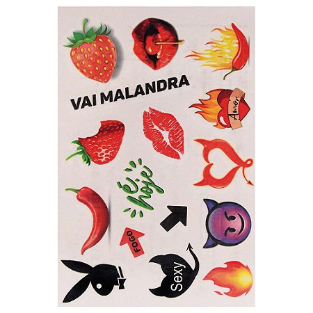 Tatto temporária Vai Malandra 10 x 15 cm