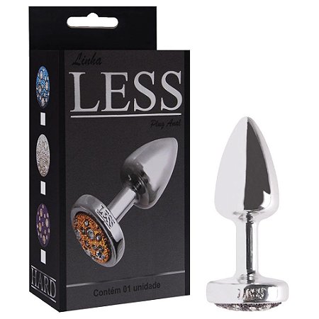 Plug Anal Pequeno Cromado Pedra Colorida