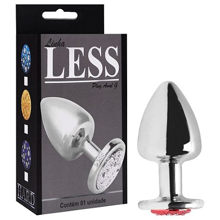 Plug Anal Grande Cromado Pedra Colorida