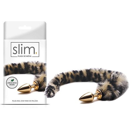 Plug Anal Metal com Rabo Longo 6,5 x 2,9 cm