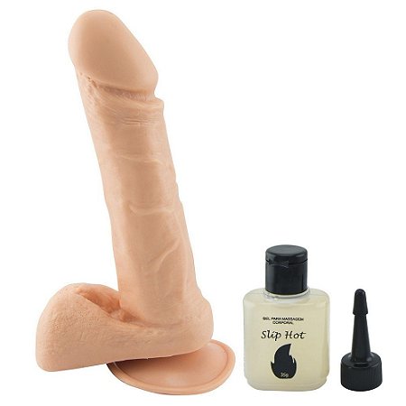 Kit Prótese Ejaculador com escroto16 X 3,5Cm Com Lubrificante