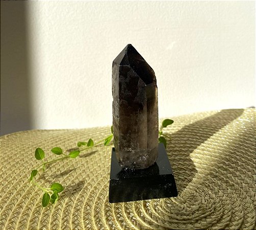 Cristal Fumê (base de madeira)