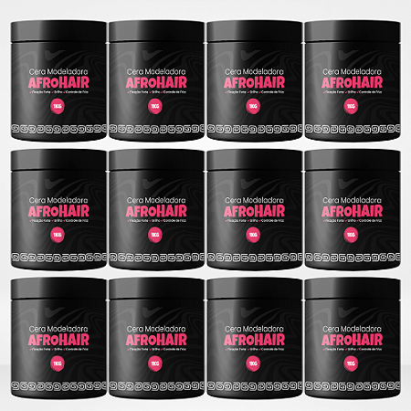 Kit 12x Cera Modeladora Afrohair 1kg • Sem Frizz • Para Tranças e Baby Hair