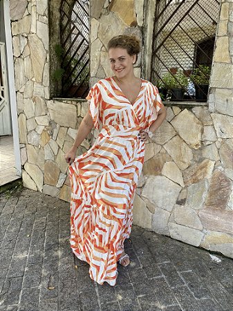 Vestido longo estampado
