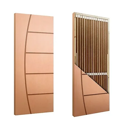 Folha de Porta HDF Curupixa com Friso Decorativo 82x210 cm