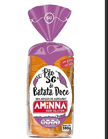 Pão SG de Batata Doce Aminna - Sem Glúten e Sem Açúcares 450gr