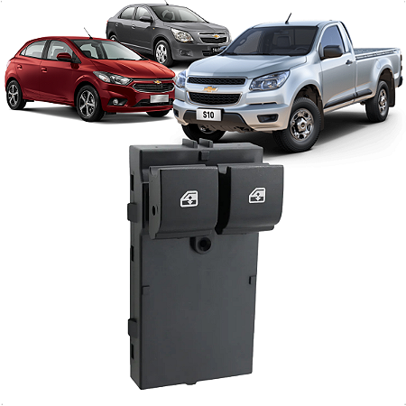 Comando Botão Vidro Eletrico Duplo GM Onix Cobalt S10 Spin