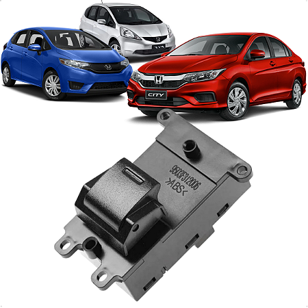 Botão Vidro Elétrico Simples Honda New Fit City 2009 A 2015