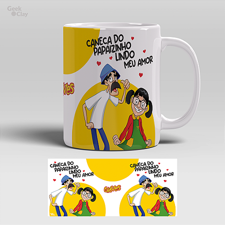 Caneca Dia dos pais - Chávez / Chaves - Caneca de Cerâmica 340ml