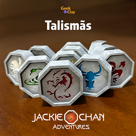 Kit com 12 Talismãs Jackie Chan - Conjunto