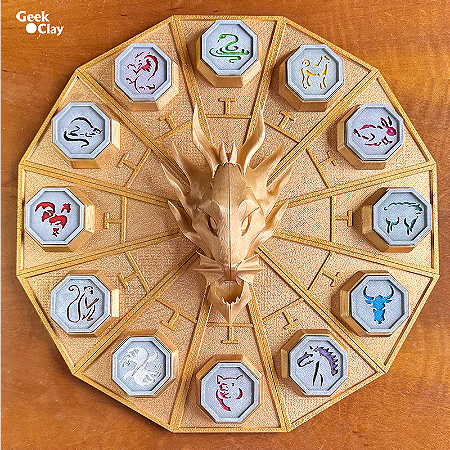 Kit com 12 Talismãs de As aventuras de Jackie Chan com Base para colocá-los - Impressão 3D