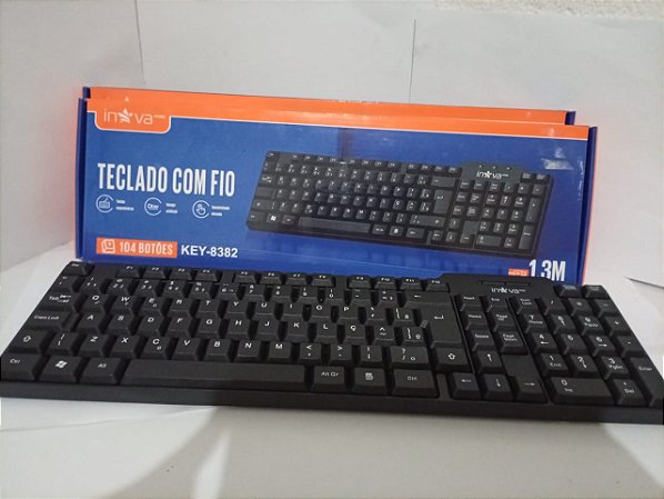 Teclado Inova KEY-8382 com Fio - 104 Botões