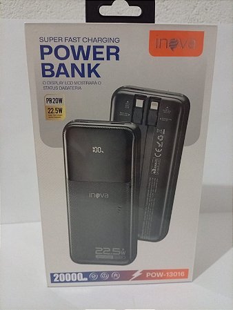 Power Bank Inova 20000mAh com Carregamento Rápido
