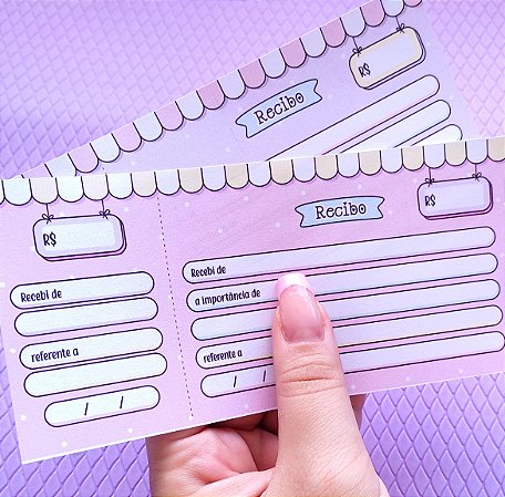 10 Talões de Recibo Candy Color