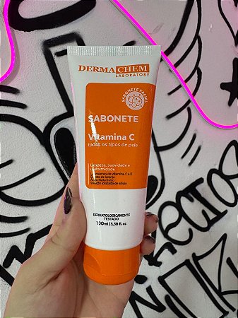 Sabonete Facial Vitamina C DermaChem - Limpeza e Hidratação