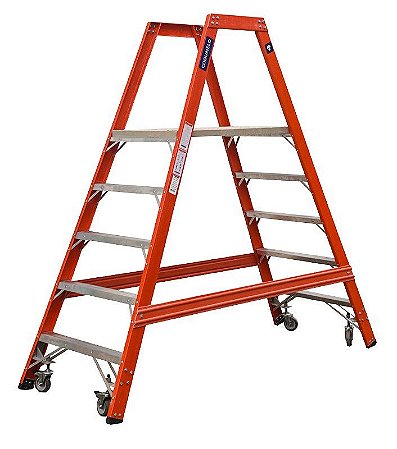 ESCADA COGUMELO FIBRA DE VIDRO PLATAFORMA DE TRABALHO EPT-140 LARANJA