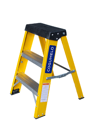 ESCADA COGUMELO FIBRA DE VIDRO TESOURA BF-2 AMARELA