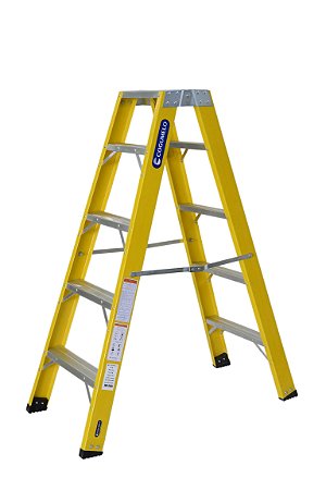 ESCADA COGUMELO FIBRA DE VIDRO TESOURA TF-4A AMARELA