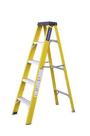 ESCADA COGUMELO FIBRA DE VIDRO TESOURA RF-4 AMARELA