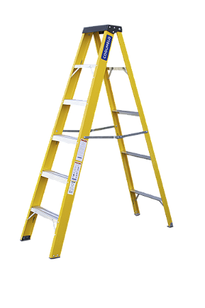 ESCADA COGUMELO FIBRA DE VIDRO TESOURA RF-5 AMARELA