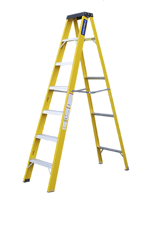 ESCADA COGUMELO FIBRA DE VIDRO TESOURA RF-6 AMARELA