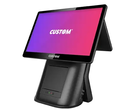 PDV All-in-one touch Antares 2 telas 15,6", Impressora térmica 80mm, 4GB RAM, SSD 120GB Windows/Linux/Android WiFi e Bluetooth