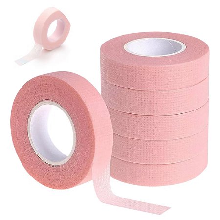 ￼Fita Transpore/Micropore Rosa Antialérgica Para Extensão E Alongamento De Cílios 9m (unidade)