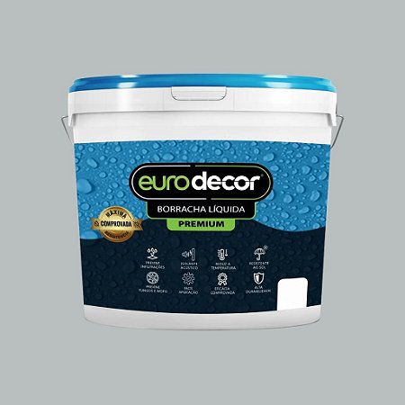 Tinta Borracha Liquida Premium Cinza Alumínium 4kg Euro Decor