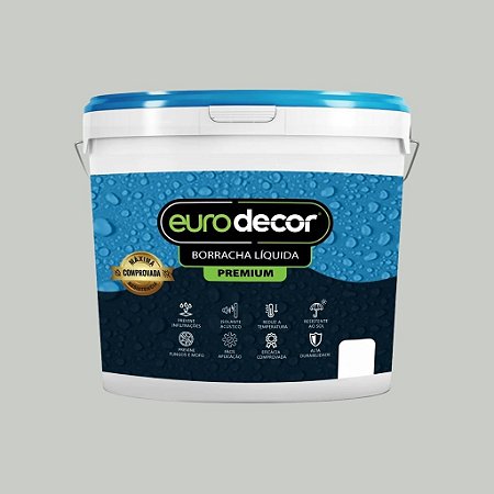 Tinta Borracha Liquida Premium Cinza Calopsita 4kg Euro Decor
