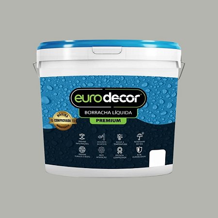 Tinta Borracha Liquida Premium Cinza Concha do Mar 4kg Euro Decor